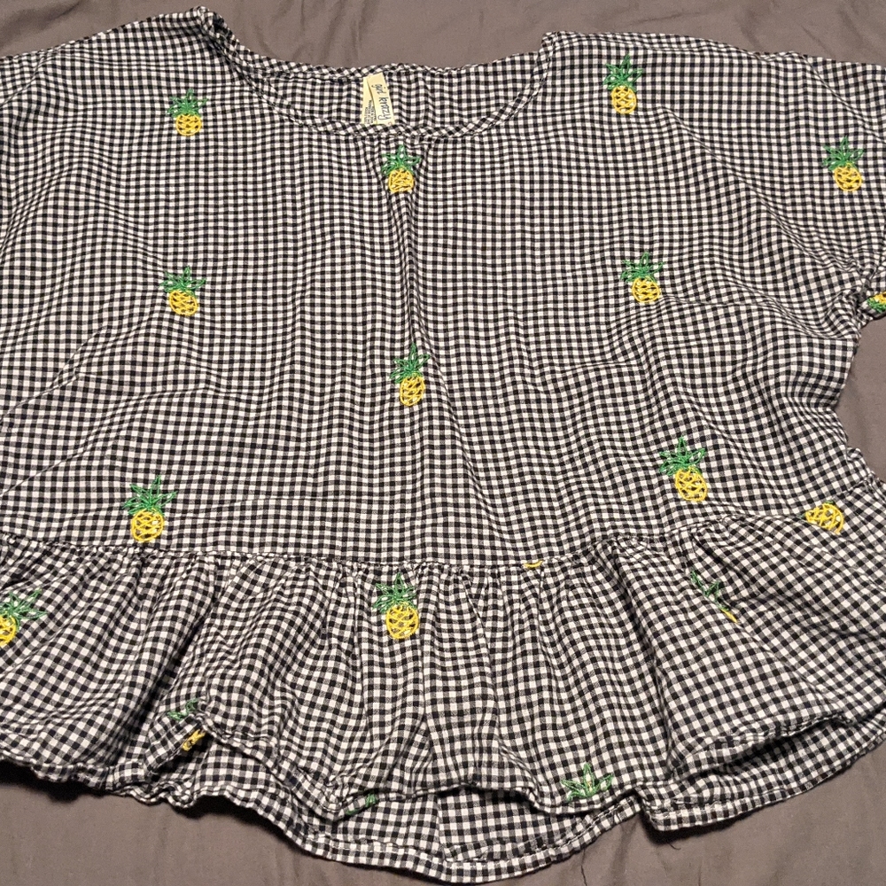 Black and White Pineapple Blouse